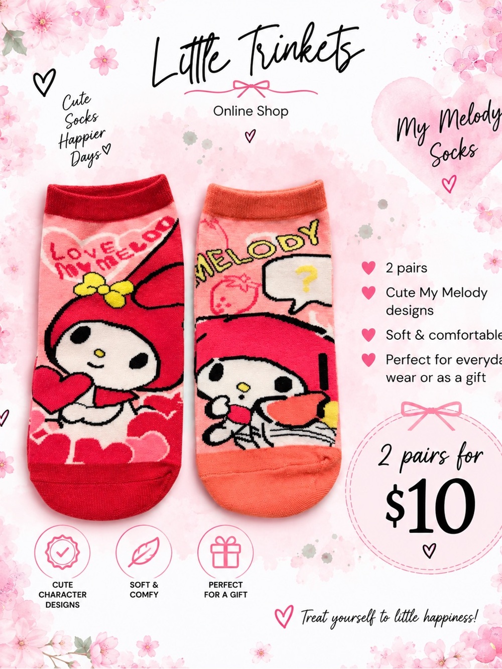 My Melody (2pairs for $10)